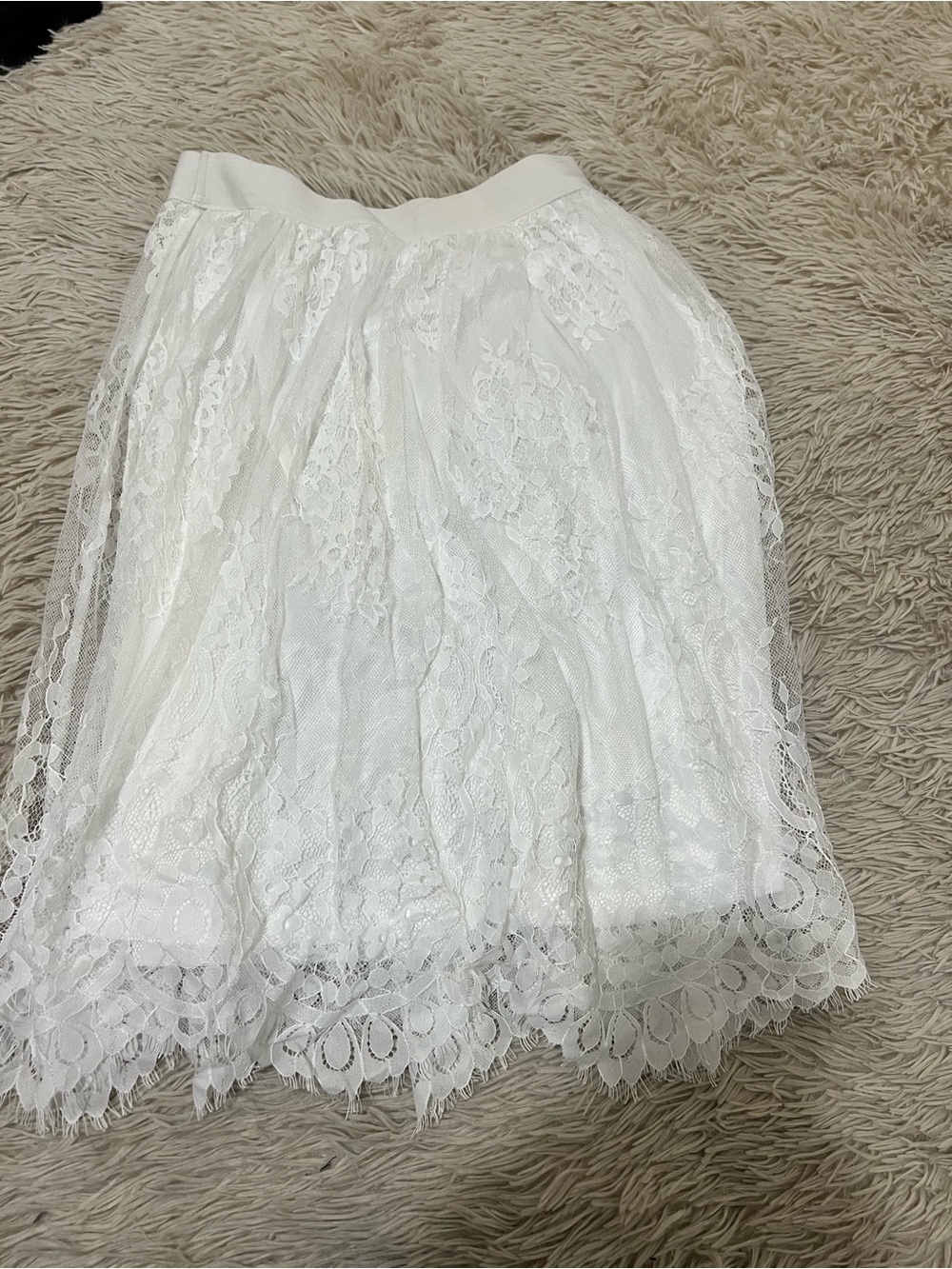 White Lace A-Line Women's Skirt
